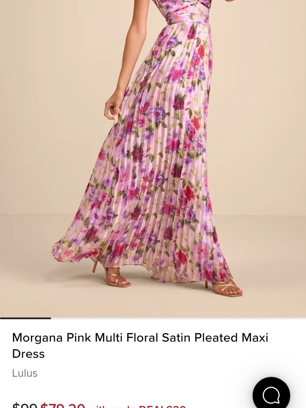 Lulu's Pink Floral Pleated Maxi Skirt